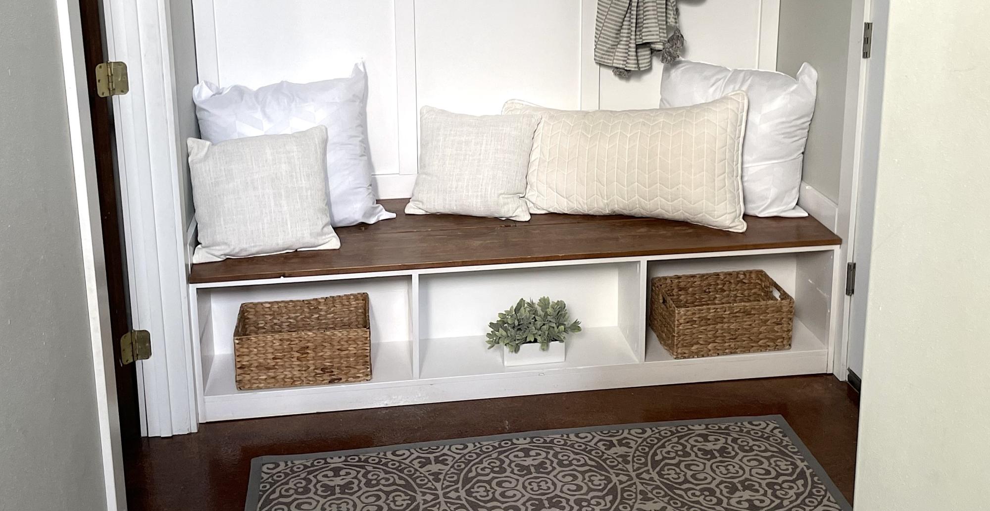 Shoe Bench Front with Hidden Storage at Back - Image 1