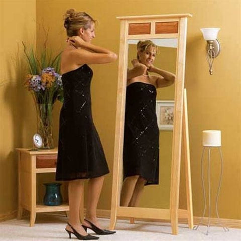 Woodworking Project Paper Plan to Build Maple & Cherry Cheval Mirror - Image 1