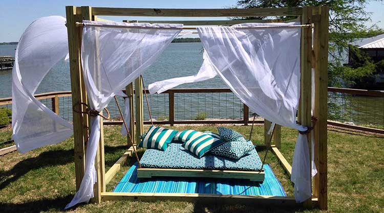 Freestanding Wooden Outdoor Daybed - Image 1