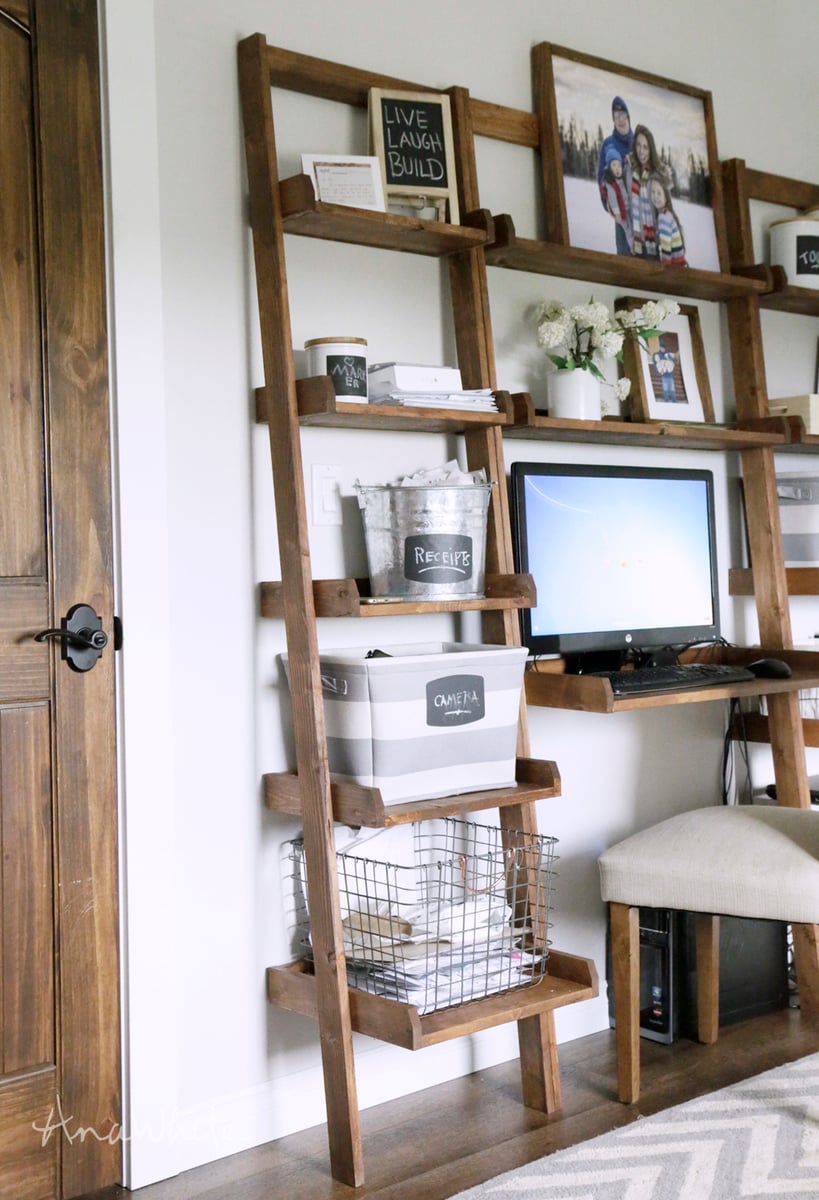 Leaning Ladder Wall Bookshelf - Image 1