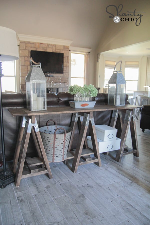 DIY Sawhorse Console Table - Image 1