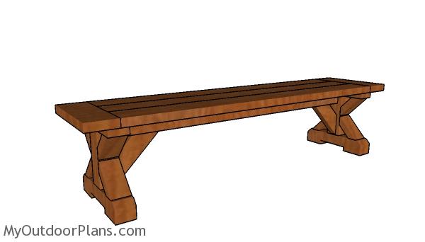6 FT FARMHOUSE BENCH PLANS woodworking plan