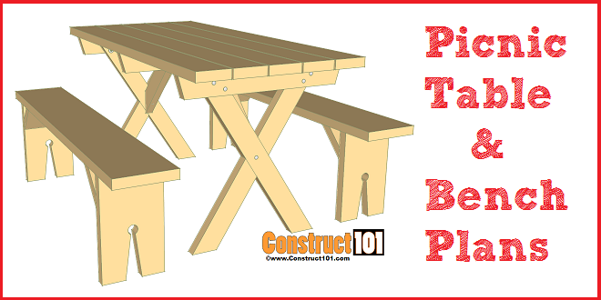 Picnic Table Plans Detached Benches - Image 1