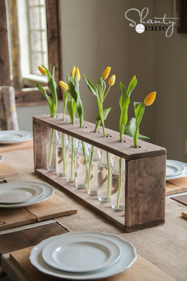 $10 DIY Glass Bottle & Wood Vase - Image 1