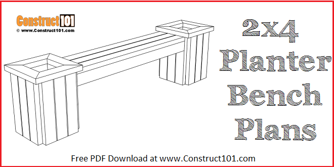 Planter Bench Plans Built with 2×4's (free PDF) woodworking plan