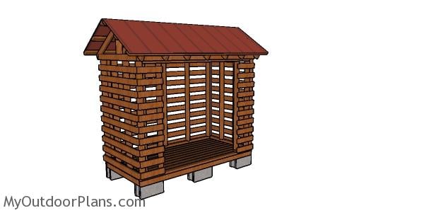 FIREWOOD SHED MADE FROM 2×4 LUMBER PLANS woodworking plan