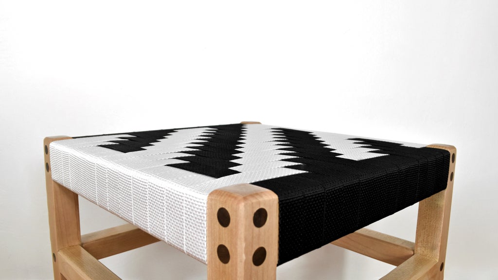 DIY Herringbone Stool/Chair W/ Woven Nylon Webbing - Image 1