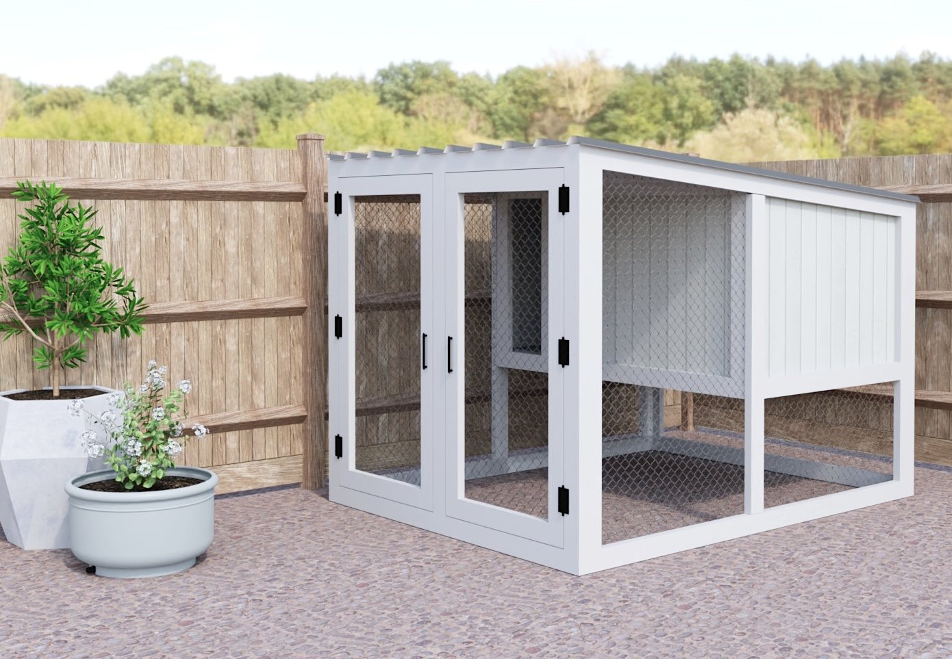 Double Wide Modern Chicken Coop woodworking plan