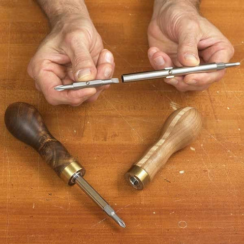 Woodworking Project Paper Plan to Build 4-in-1 Turned Handle Screwdriver - Image 1
