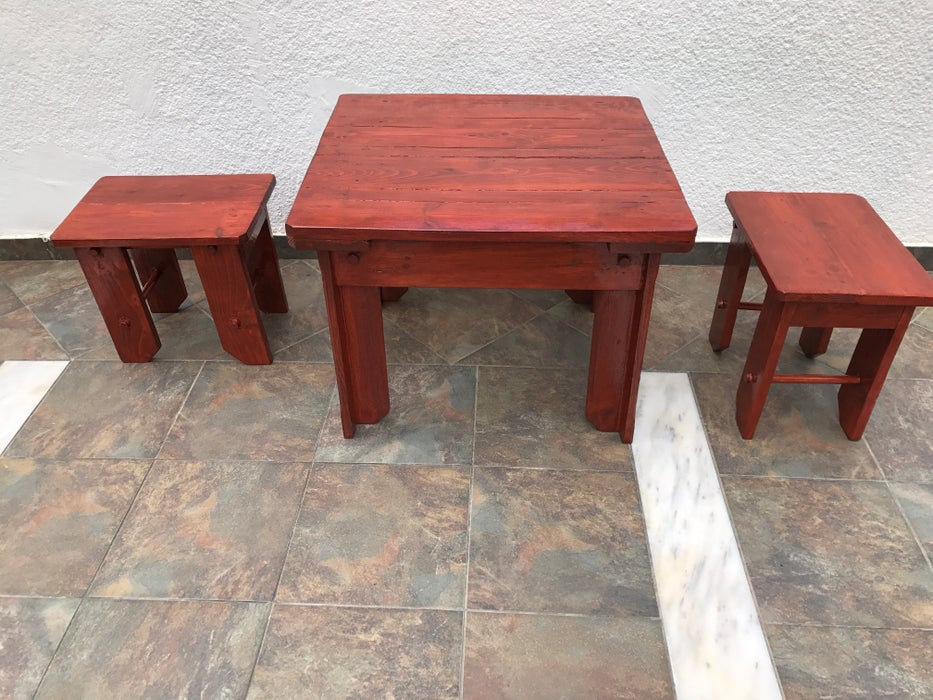Low Table and Stools - Image 1