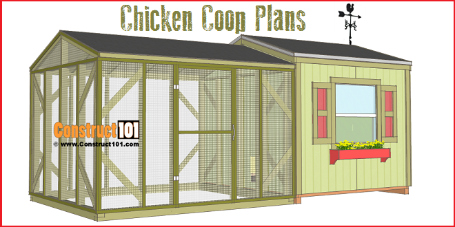 Large 8×8 Chicken Coop Plans with Chicken Run - Image 1
