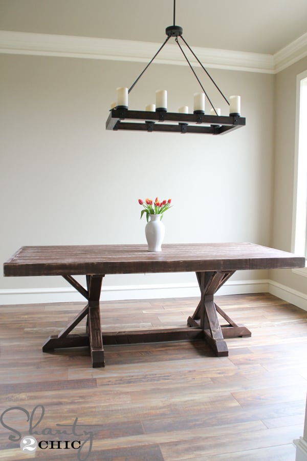 Restoration Hardware Inspired Dining Table for $110 woodworking plan