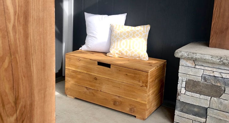 Modern Cedar Outdoor Storage Bench - Image 1