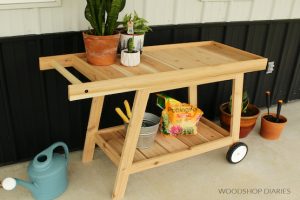 DIY Mobile Potting Bench Cart woodworking plan