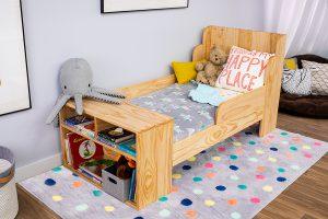 Toddler Bed with Built-In Shelves woodworking plan