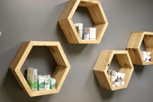 Modern Hexagonal Floating Shelves woodworking plan