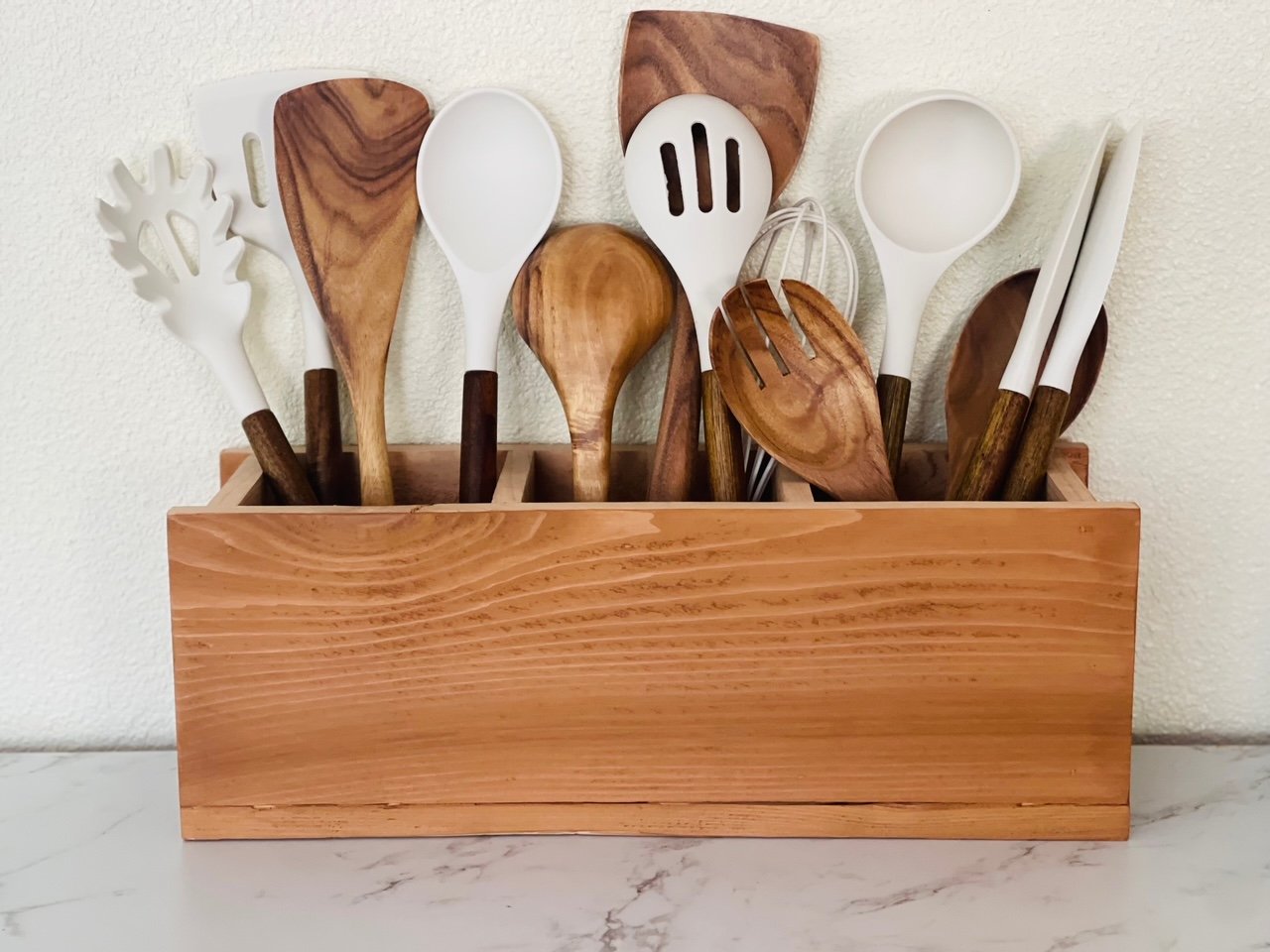 Wood Organizer Caddy for Utensils and More - Image 1
