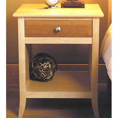 Woodworking Project Paper Plan to Build Maple & Cherry Nightstand - Image 1