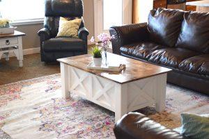 Farmhouse Coffee Table with Storage - Image 1