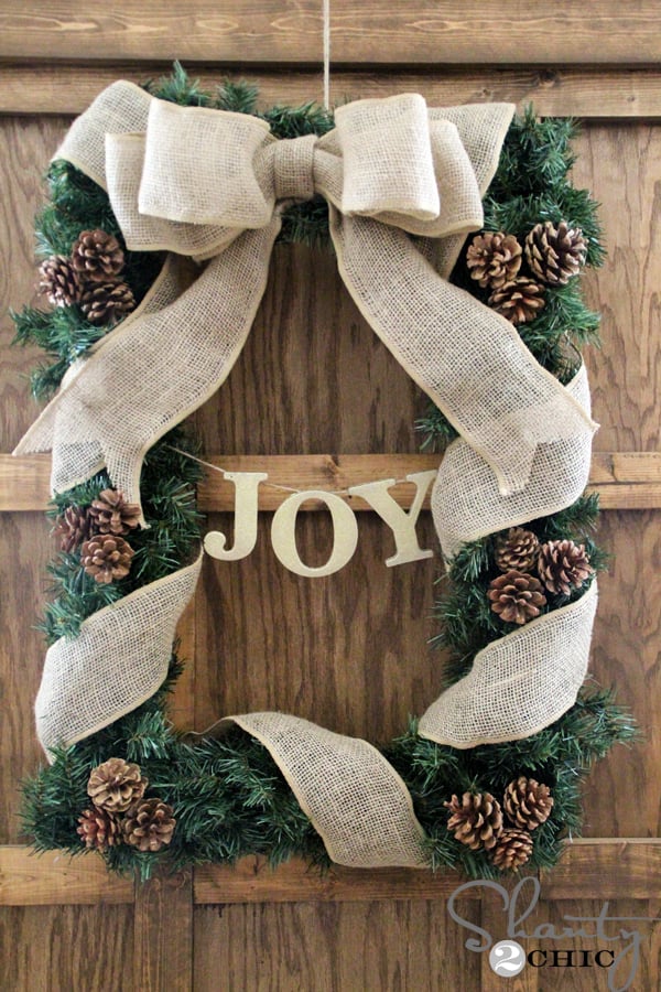 DIY Rectangle Christmas Wreath - Image 1