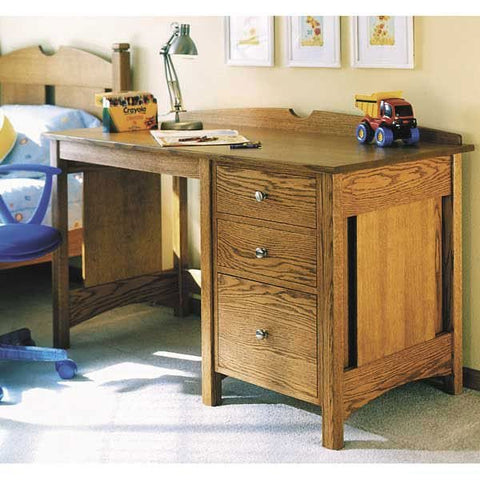 Woodworking Project Paper Plan to Build Kid’s Oak Desk woodworking plan