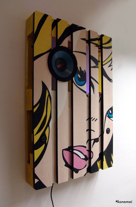 Bluetooth Stereo System on a Pallet As a Themed Decoration - Image 1