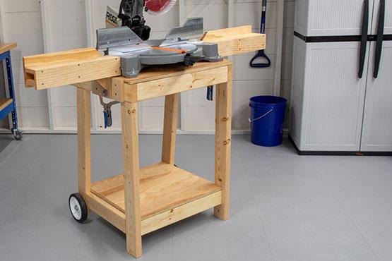 DIY Miter Saw Stand – How To Build a Rolling Miter Saw Stand woodworking plan