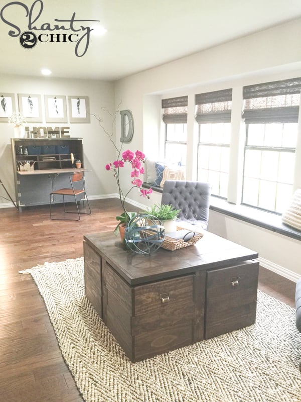 DIY Rolling Storage Ottoman Coffee Table - Image 1