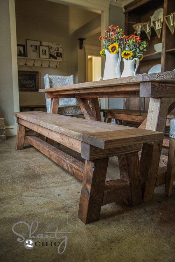 DIY $40 Bench for the Dining Table woodworking plan