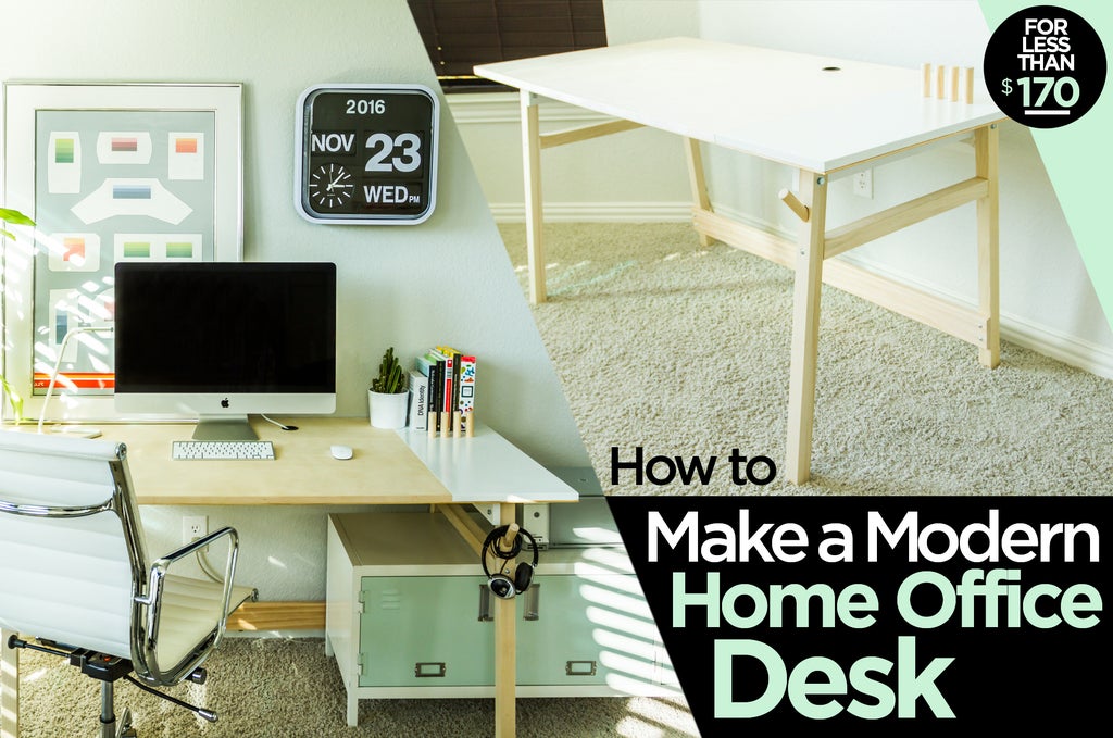 How to Make a Modern Home Office Desk woodworking plan