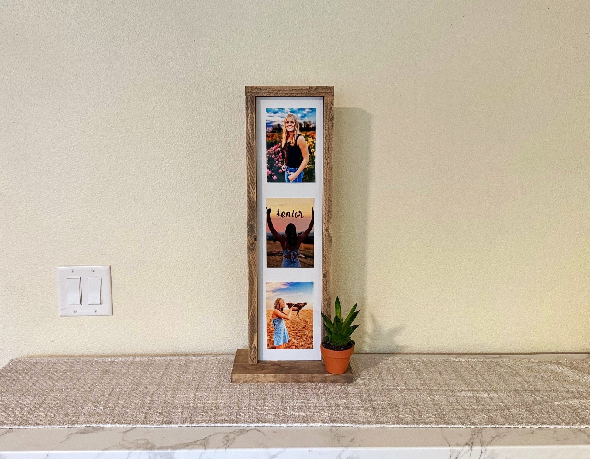 Tall Wood Photo Display - Image 1