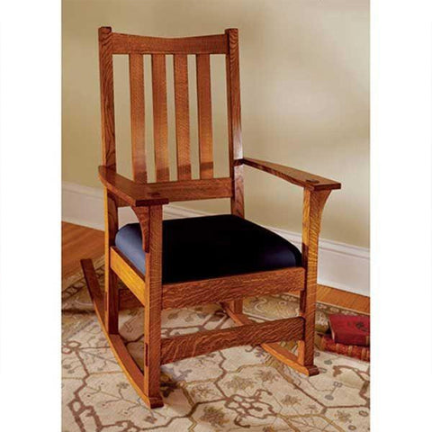Downloadable Woodworking Project Plan to Build Two-In-One Arts and Crafts Chair/Rocker - Image 1