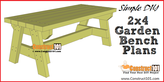 Simple 2×4 Garden Bench Plans – Free PDF Download woodworking plan