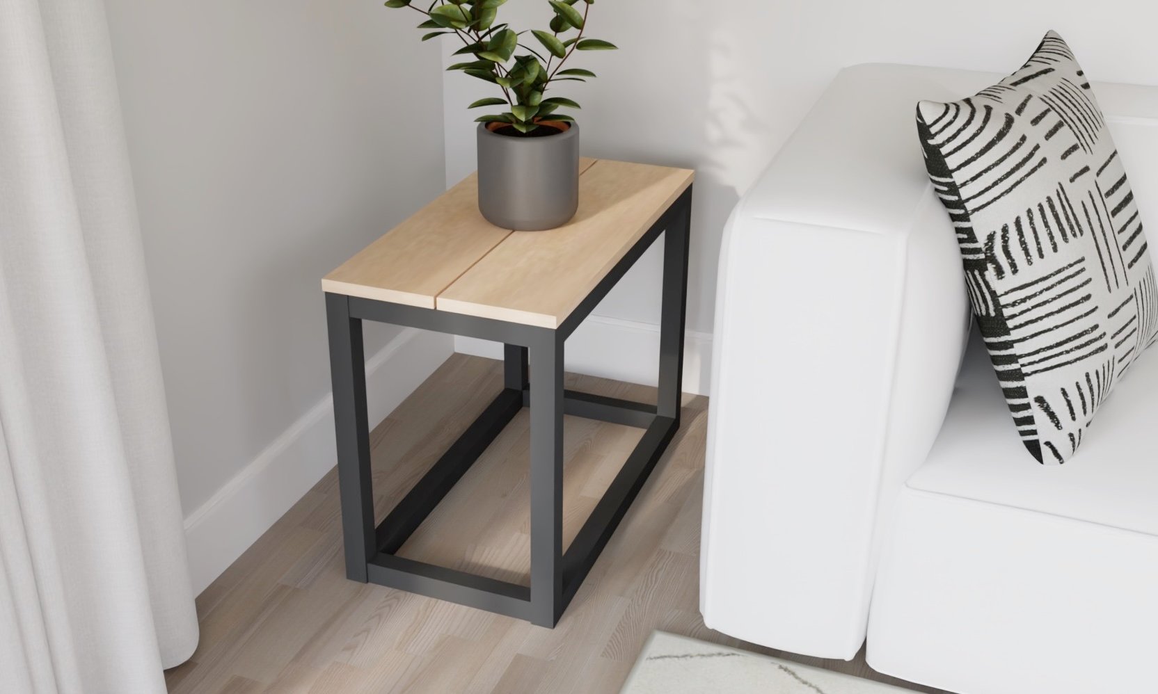 Box Frame Rectangle Side Table woodworking plan