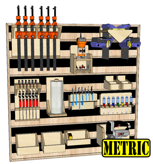French Cleat Tool Wall Organizer – Metric Build Plans | Digital Plans | French Cleat System | Woodworking Plans woodworking plan