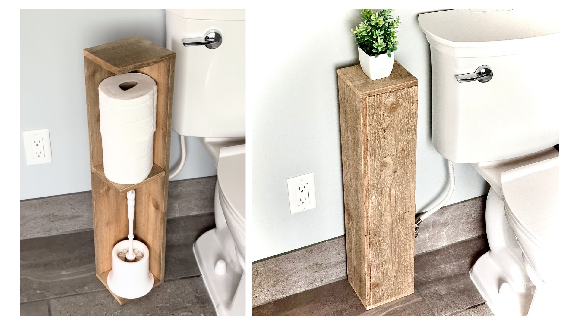 Narrow Shelf to Hide Toilet Bowl Brush and Extra Paper woodworking plan