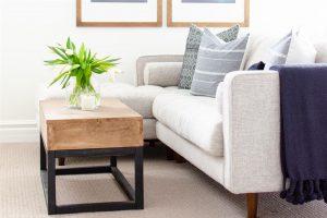 Faux Metal Base Coffee Table - Image 1