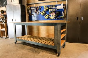 Mobile Plywood Workbench with Storage - Image 1