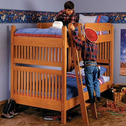Woodworking Project Paper Plan to Build Arts and Crafts Bunk Bed - Image 1