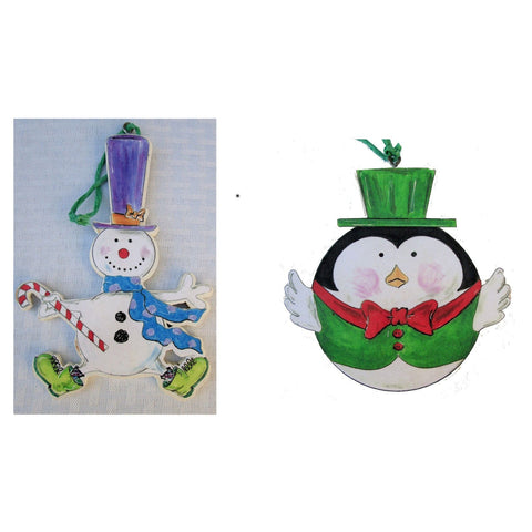 Snowman & Penguin Ornaments Woodworking Pattern and Picture - Image 1