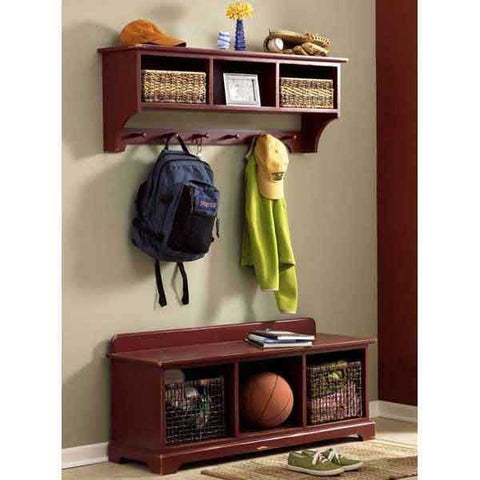 Woodworking Project Paper Plan to Build Entry-Area Storage Bench & Wall Shelf - Image 1