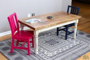 Kids' Farmhouse Craft Table woodworking plan