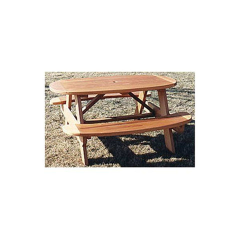 Woodworking Project Paper Plan to Build Oval Picnic Table - Image 1