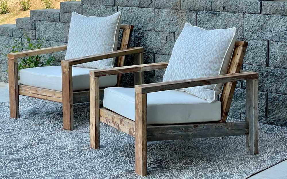 Essential Wood Outdoor Chair Frame for Deep Seat Cushion woodworking plan
