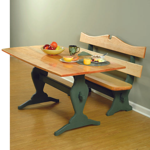 Woodworking Project Paper Plan to Build Trestle Table and Benches - Image 1