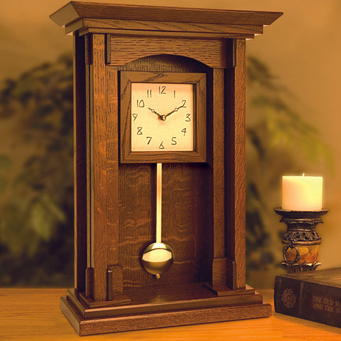 Woodworking Project Paper Plan to Build Arts and Crafts Pendulum Clock - Image 1