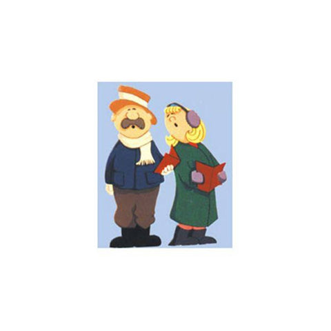 Woodworking Project Paper Plan to Build Man and Woman Carolers - Image 1