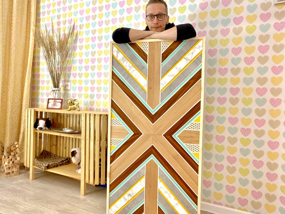 DIY Scrap Wood Wall Art. Wood Mosaic - Image 1