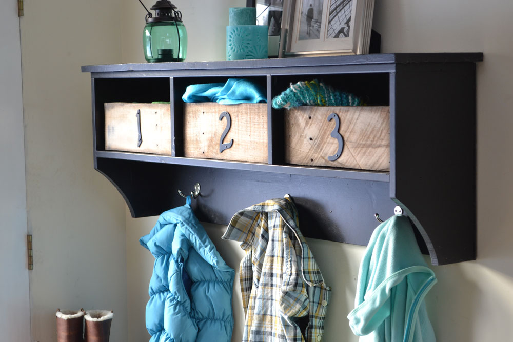 Entryway Bench and Storage Shelf with Hooks - Image 1