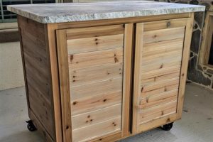 Rolling Trash Can Cabinet - Image 1